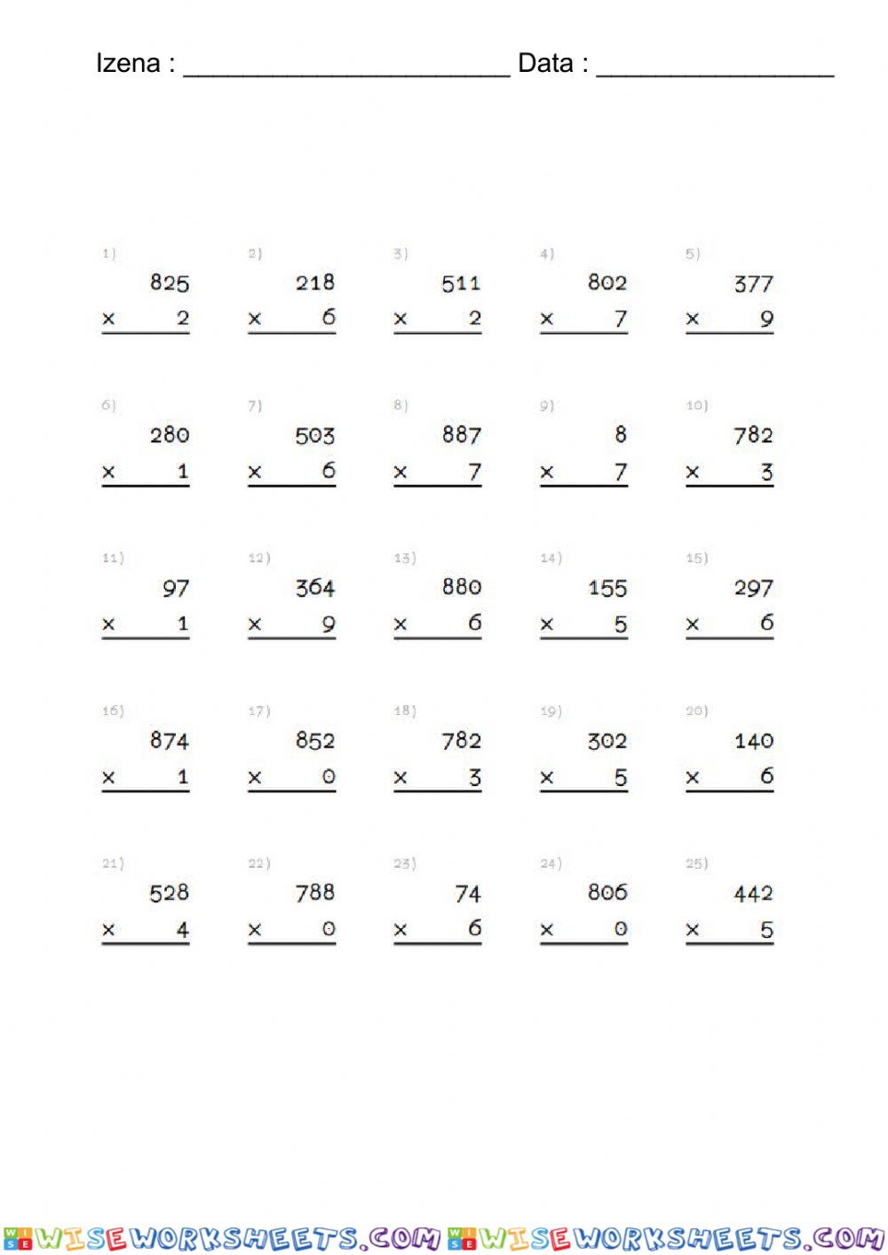 worksheet