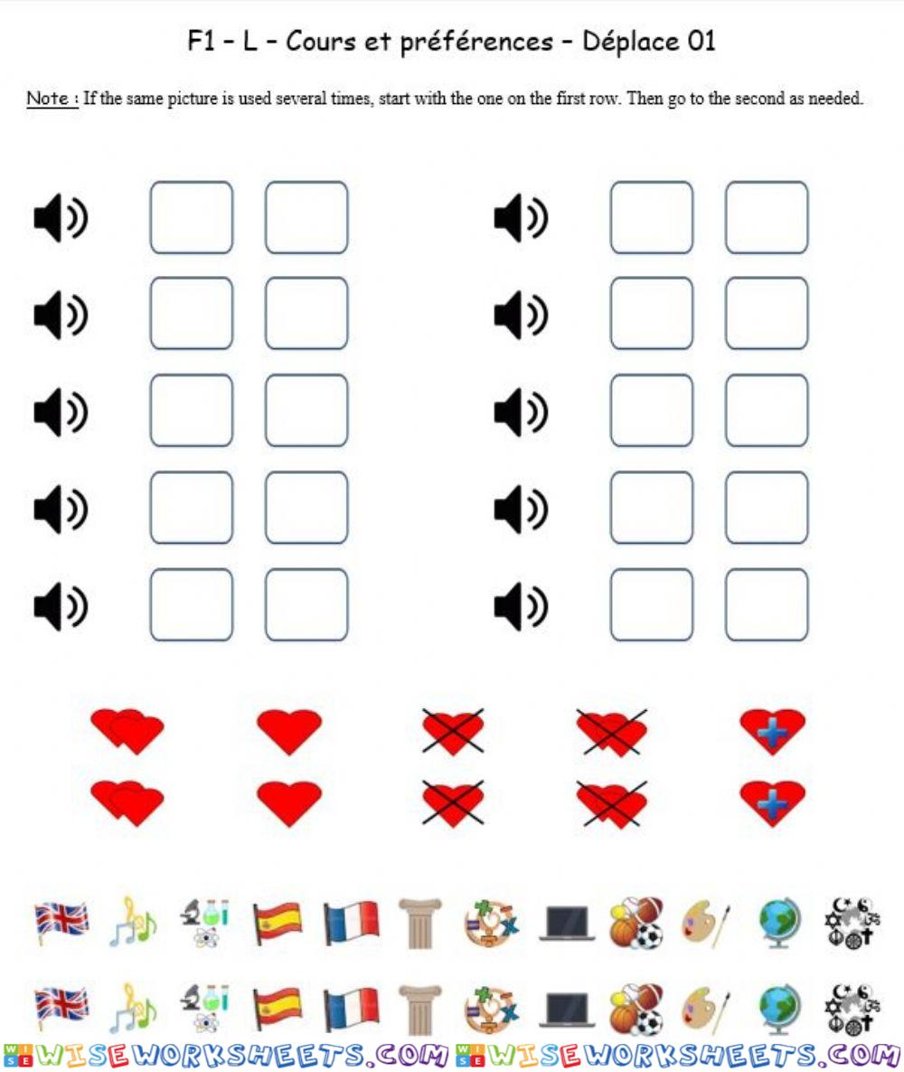 F1 - L - Cours et préférences - Déplace 01