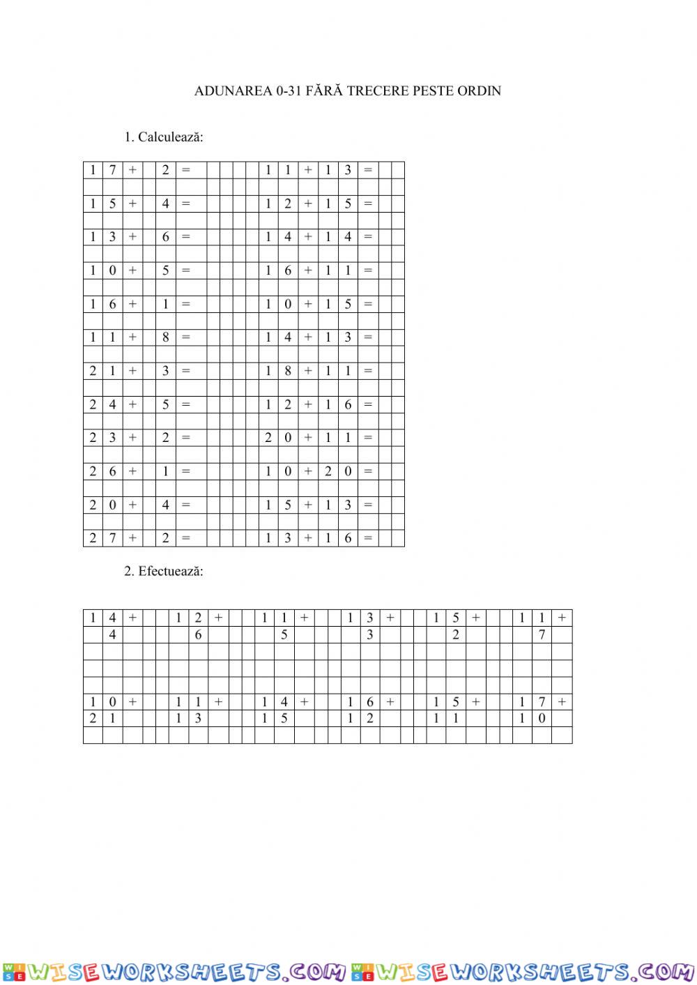 Adunarea 0-31