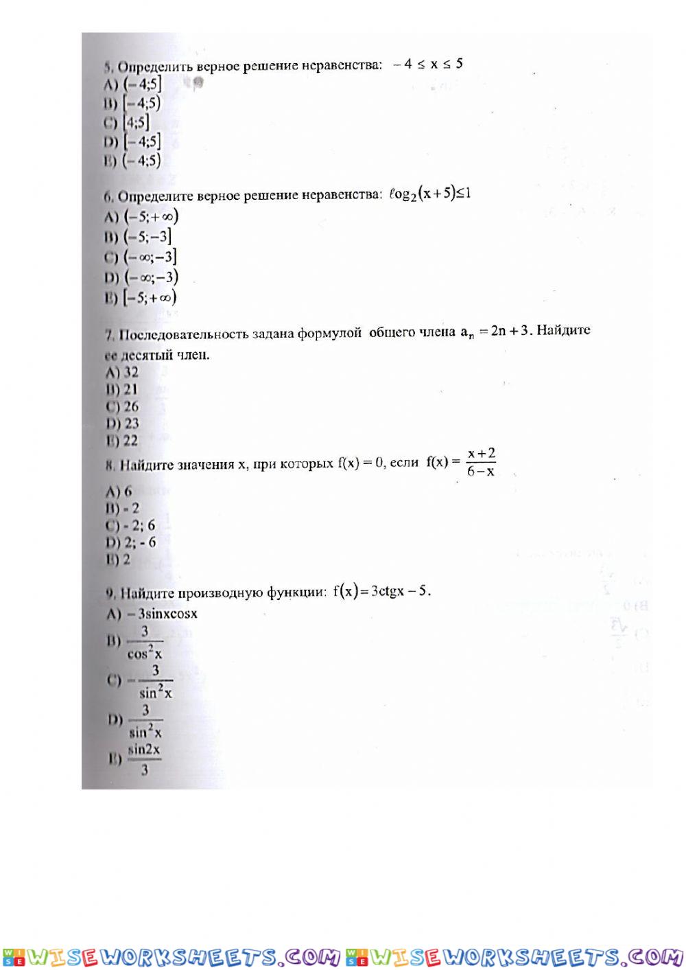 worksheet