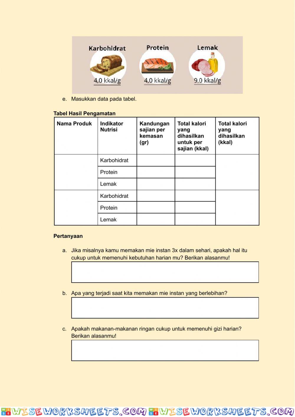 worksheet