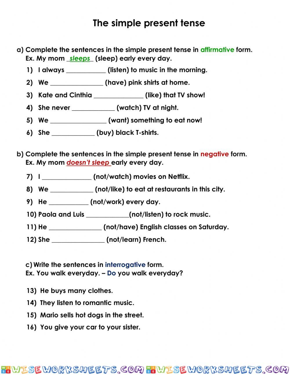 Simple Present Tense