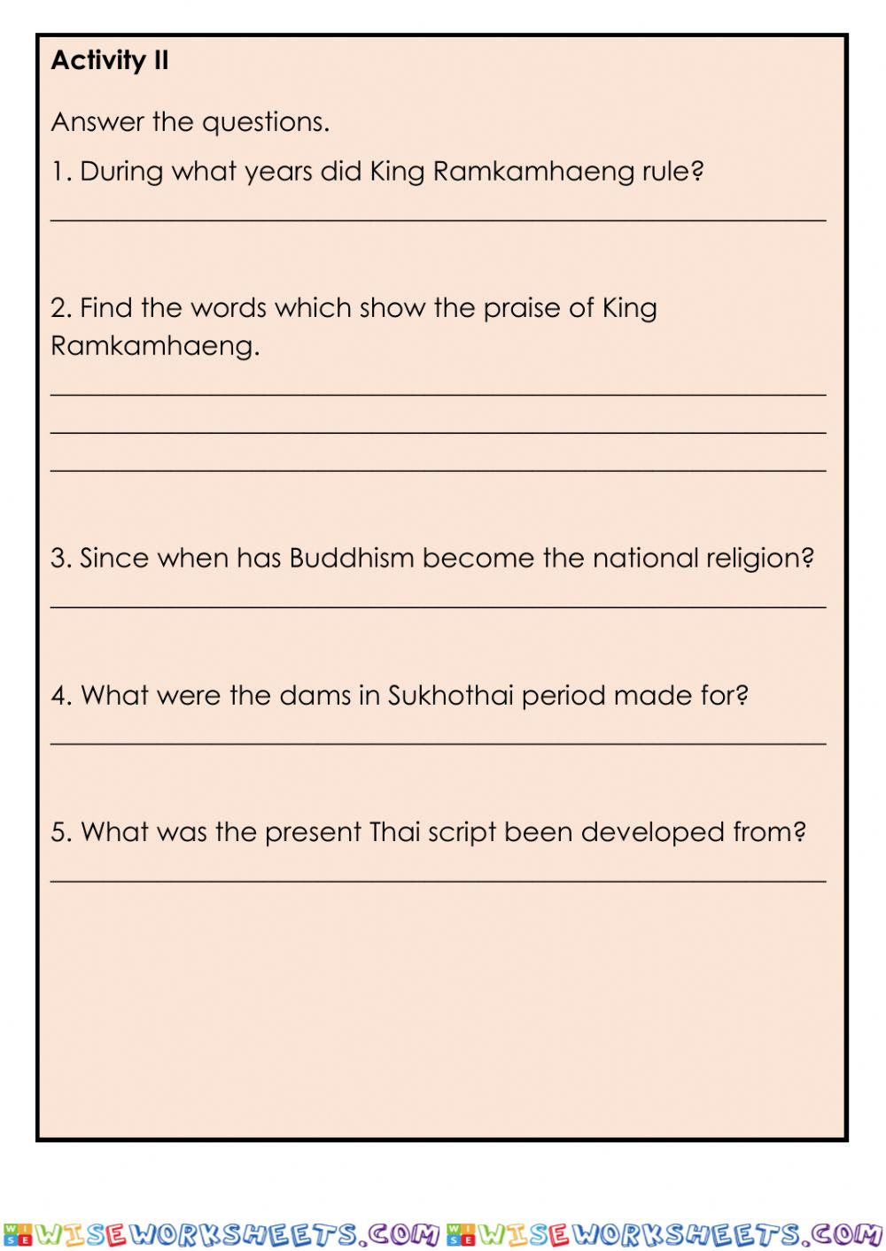 worksheet