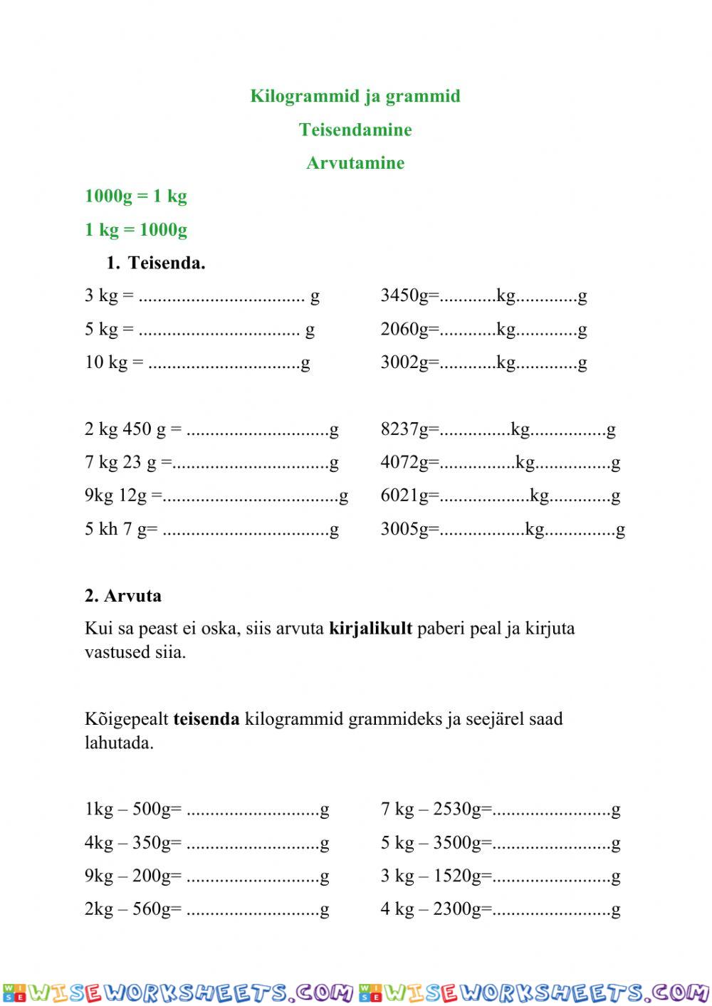 Kilogrammid ja grammid