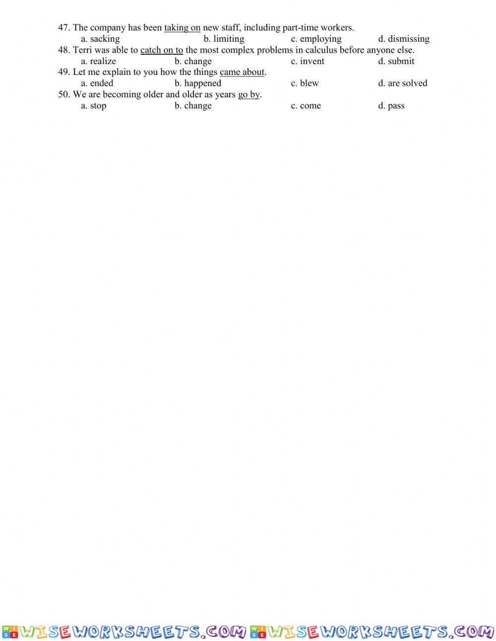 worksheet