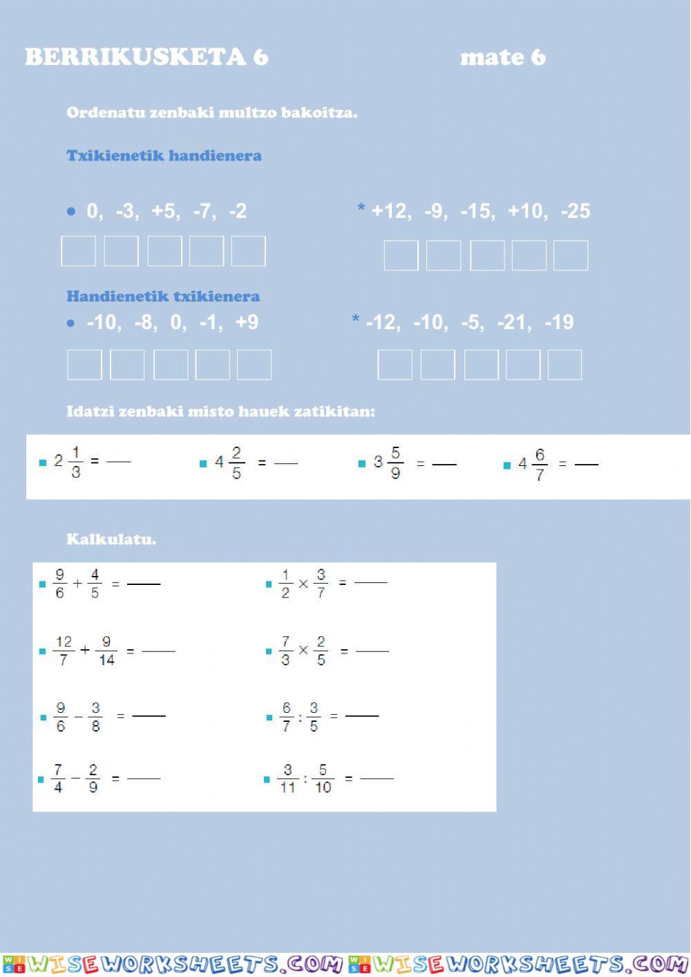 worksheet