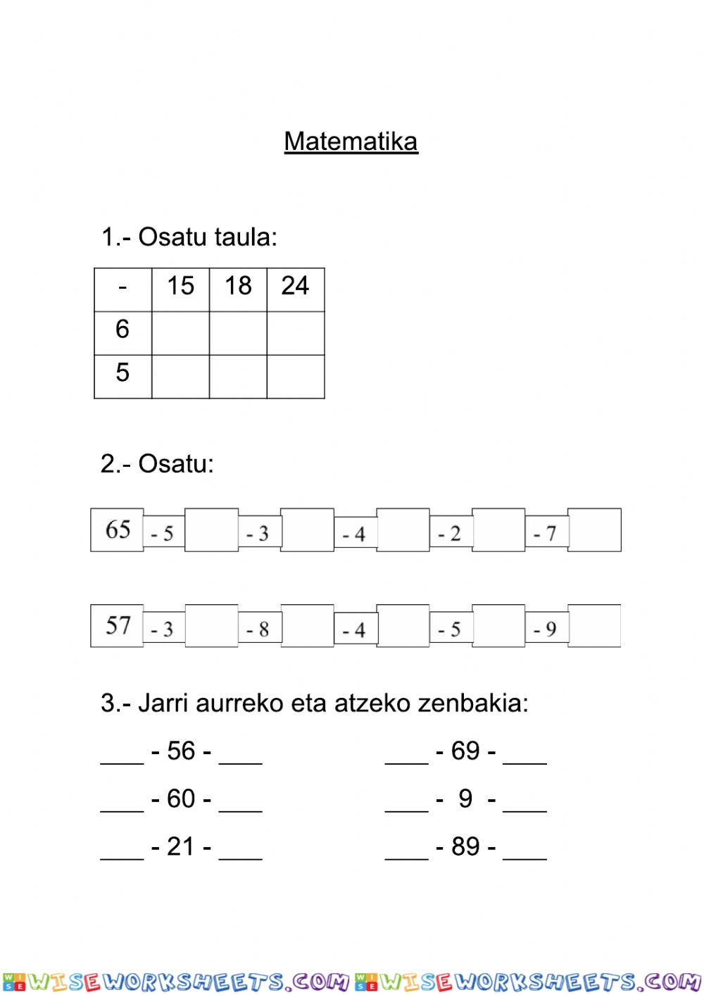 worksheet