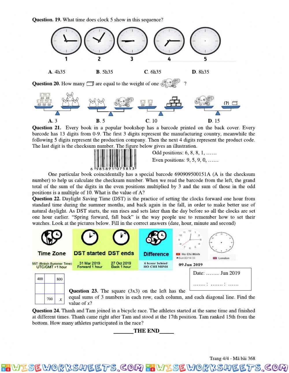 worksheet