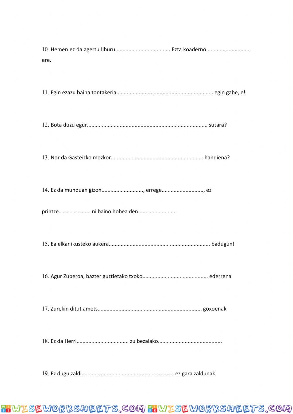 worksheet