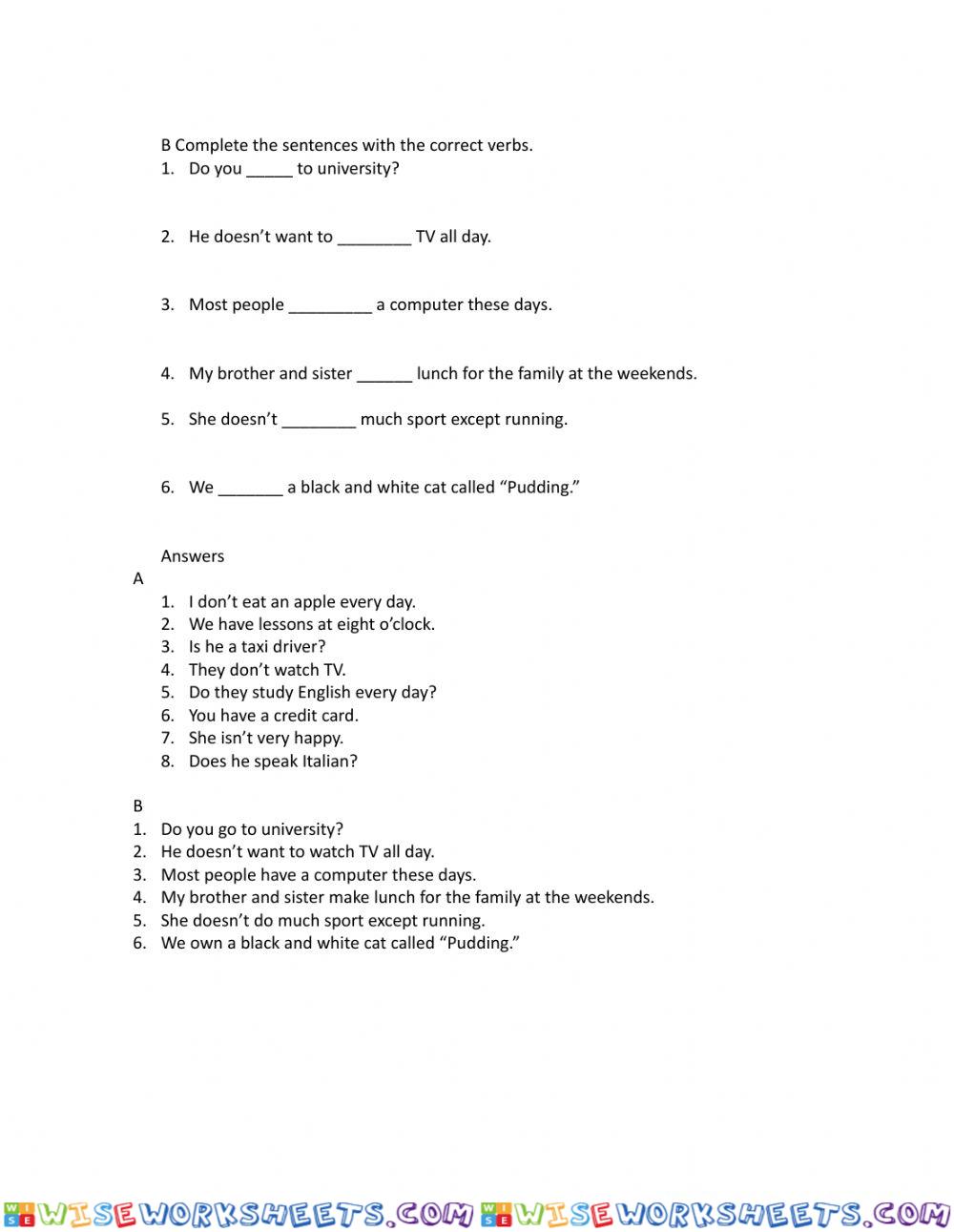 worksheet