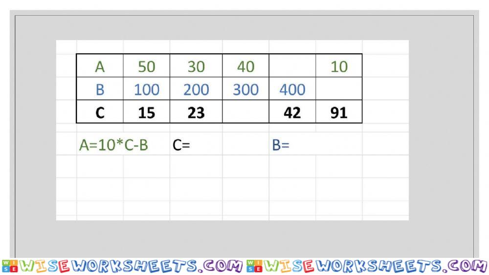 worksheet