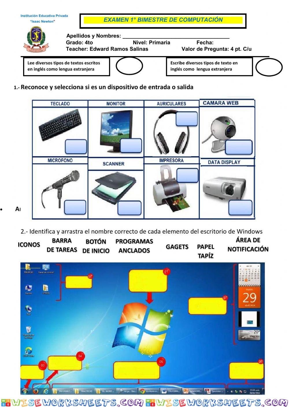 Examen i bimestre computación