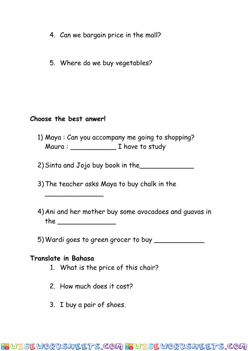 worksheet