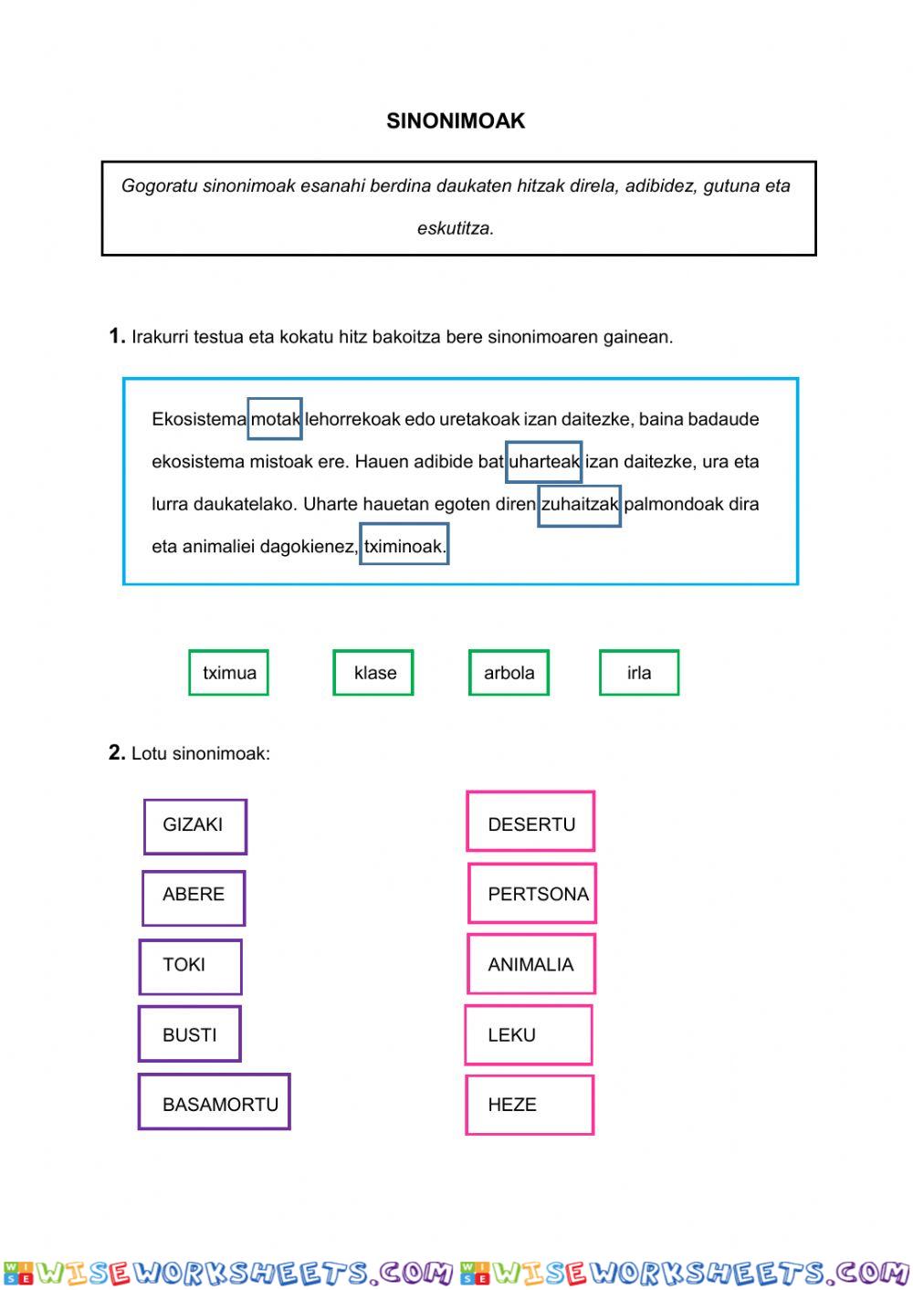 worksheet