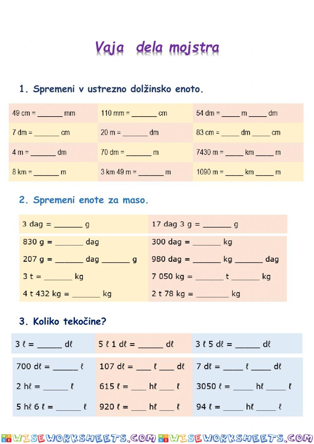 Utrjevanje merskih enot