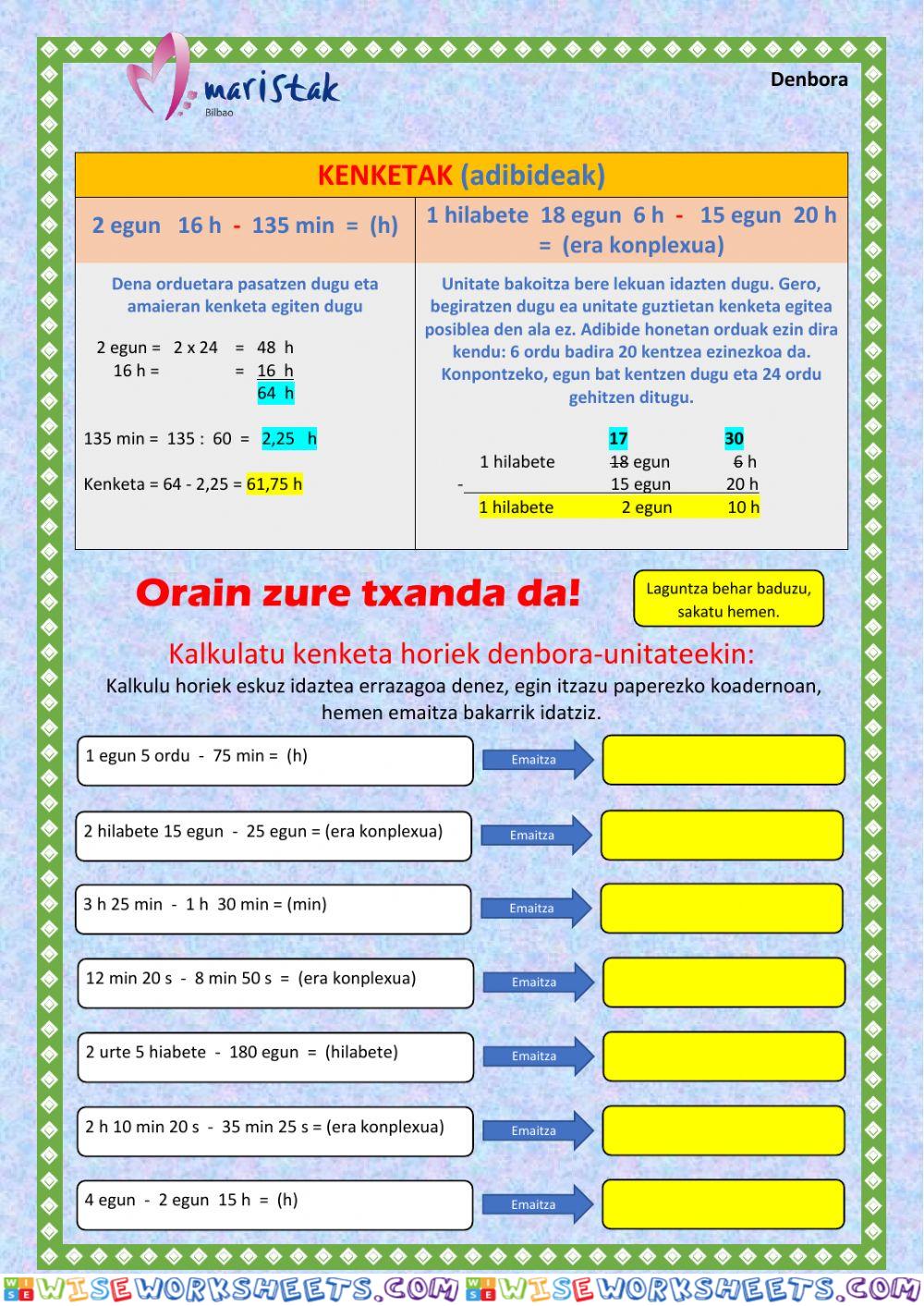 worksheet