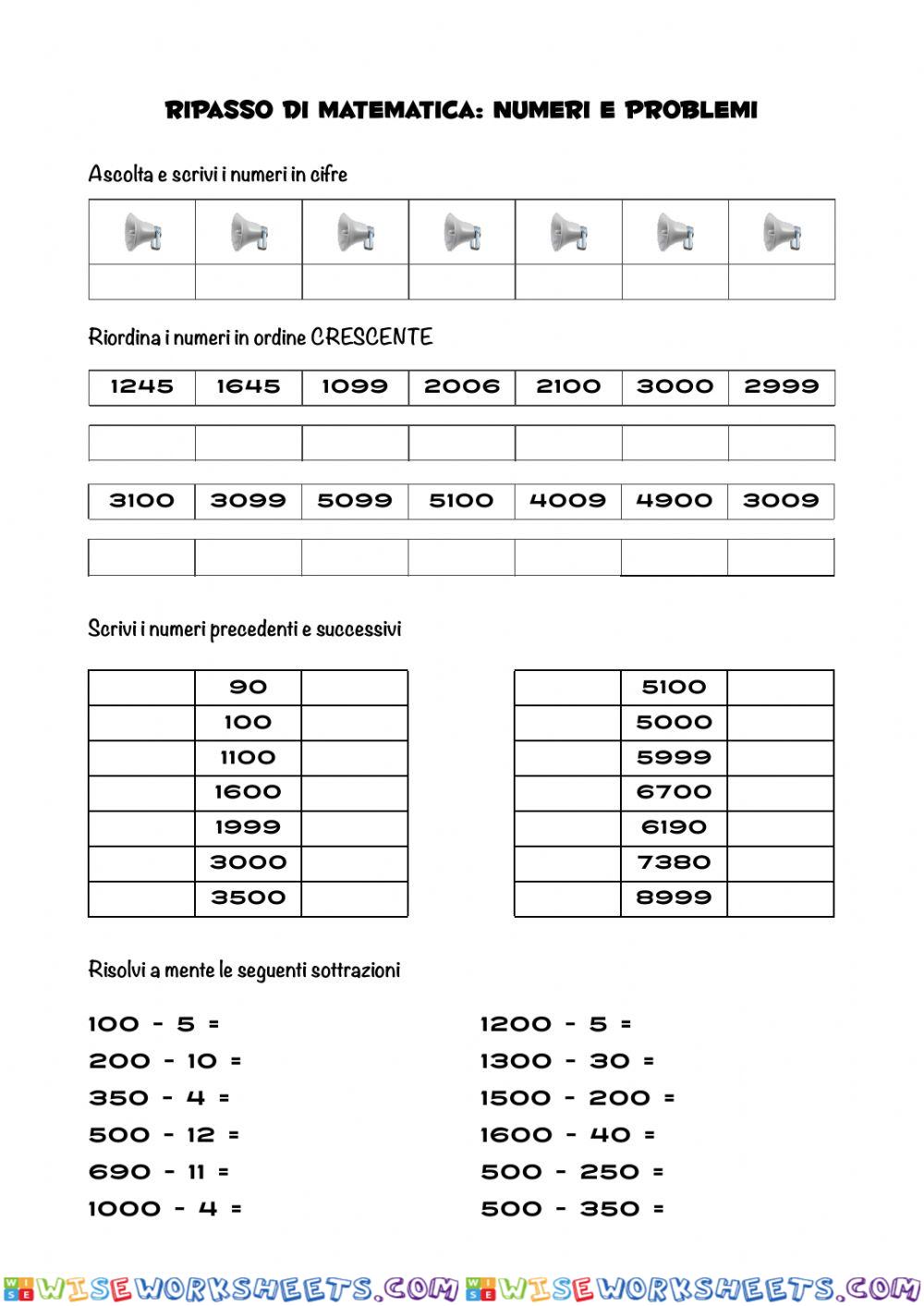 Ripasso di numeri