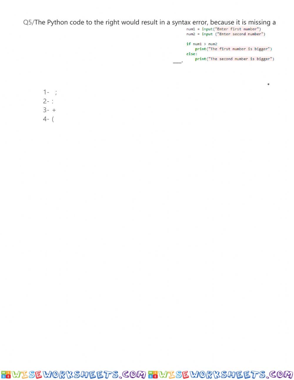 worksheet