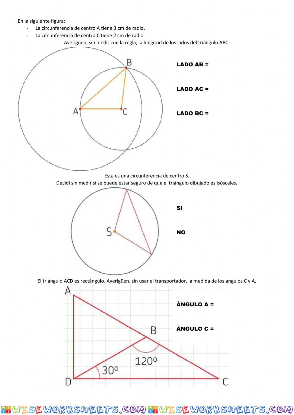 Geometría triángulos y circunferencias