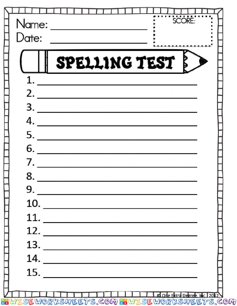 Spelling Test 1.1