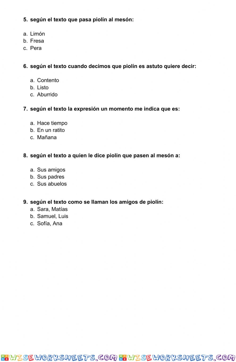 worksheet