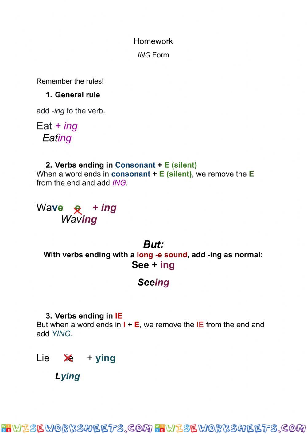 -ing form and present continuous