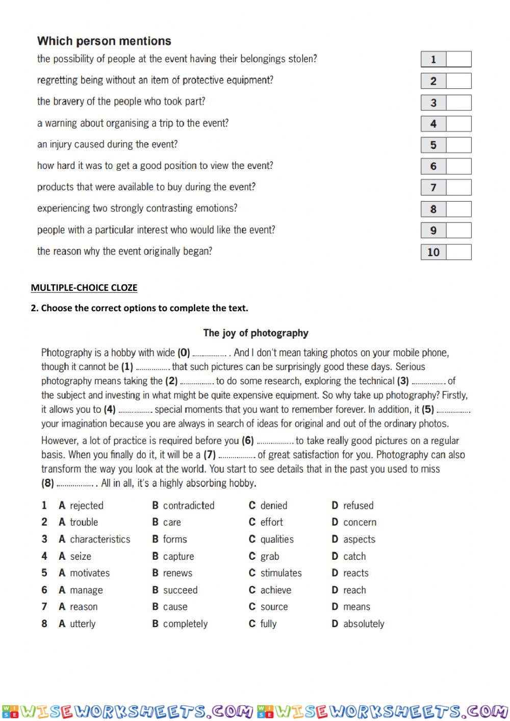 worksheet