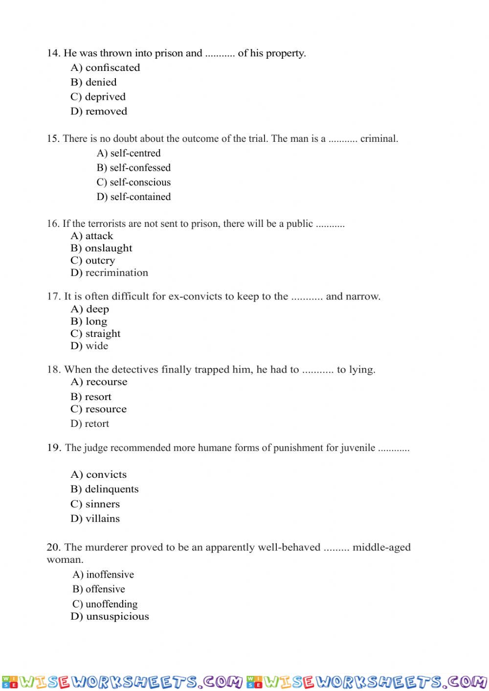 worksheet