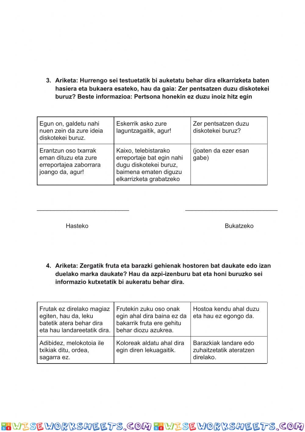 worksheet