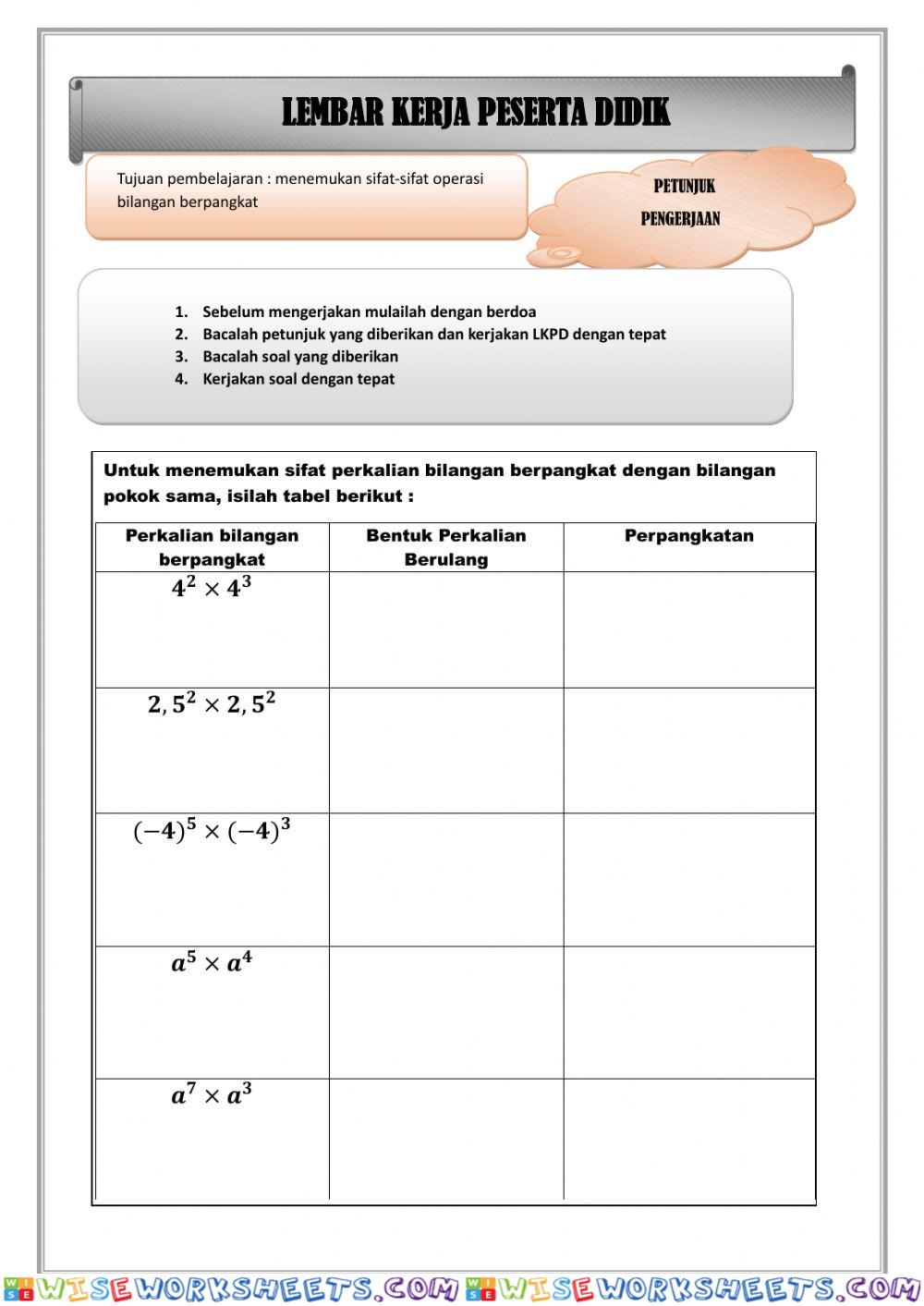 worksheet