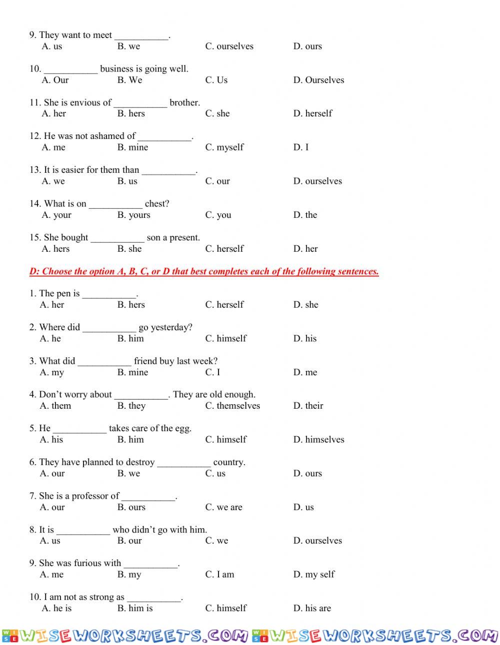 worksheet