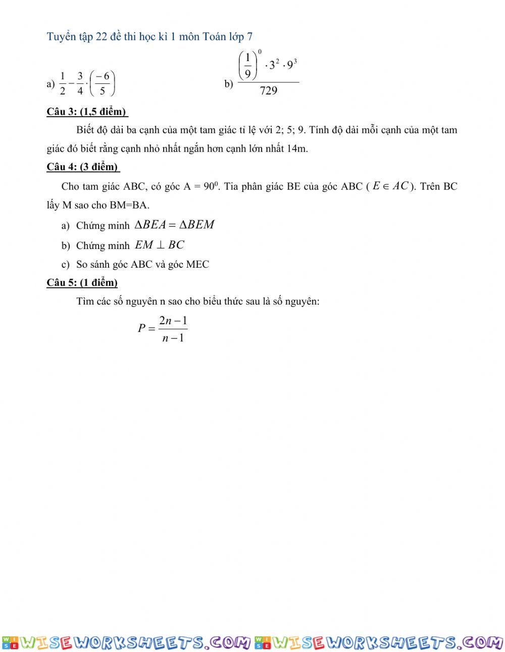 worksheet