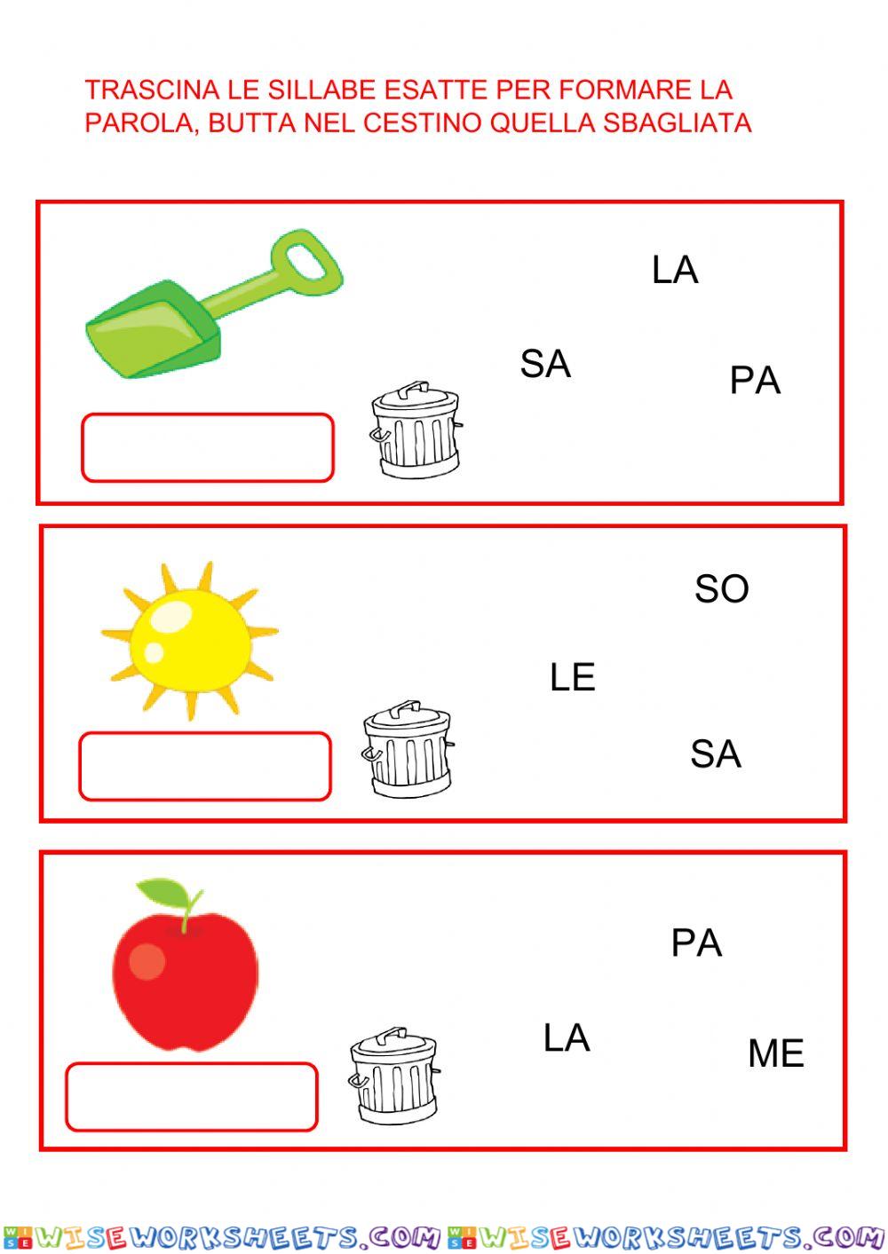 Trascina i cartellini