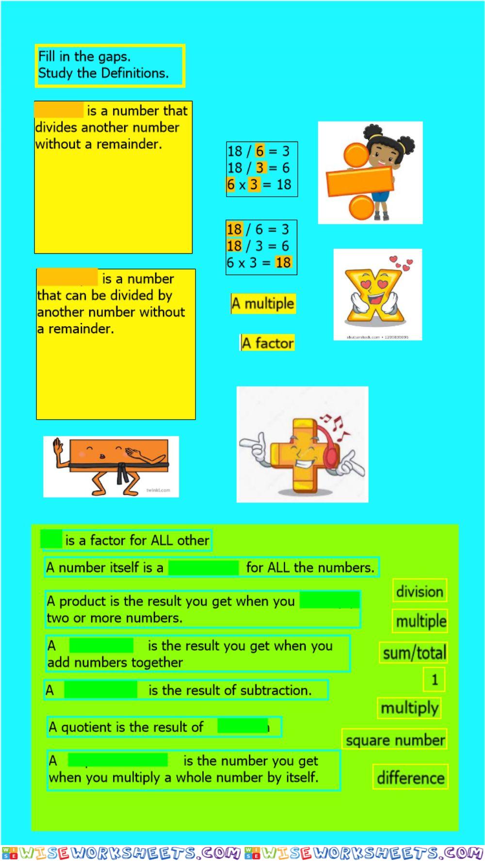 Math definitions