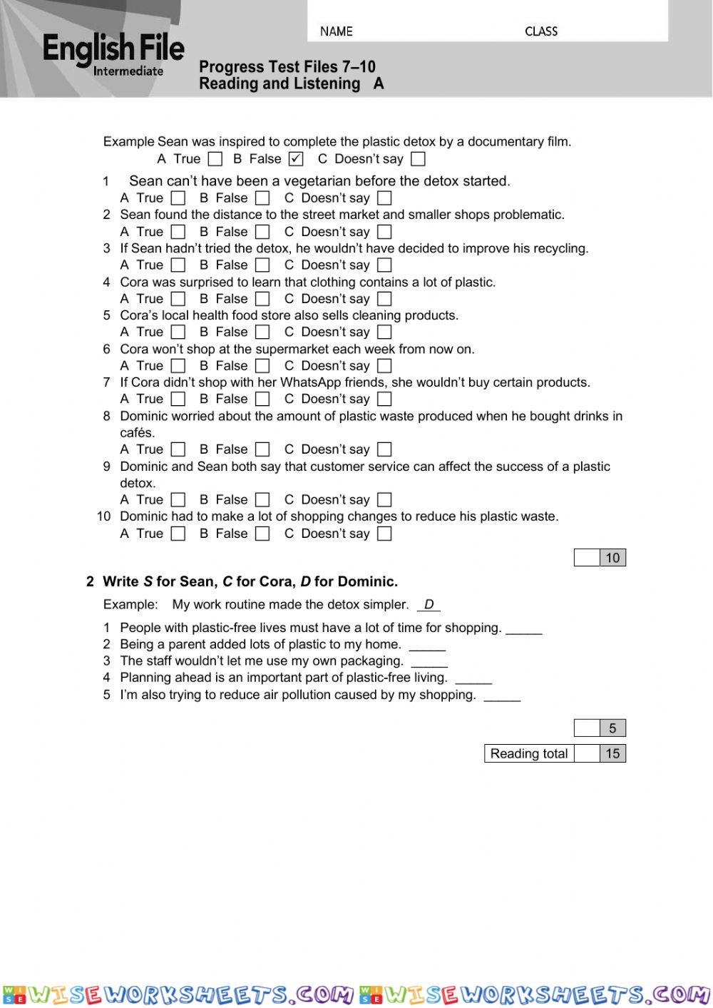 worksheet
