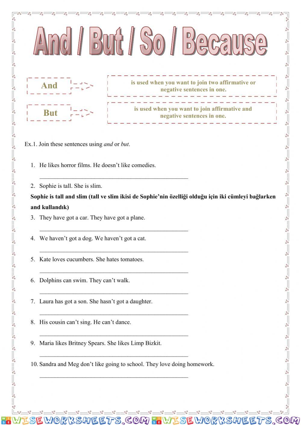 8.sınıf unit 5 but-and-because-so exercises