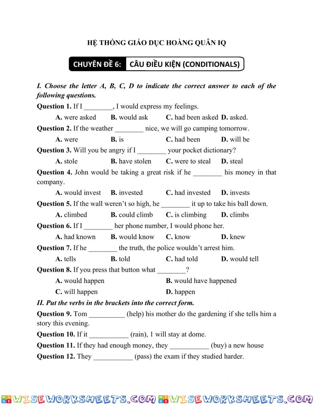 worksheet