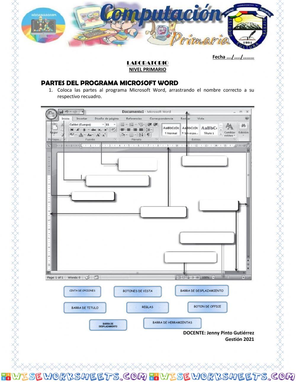 Partes de Microsoft Word