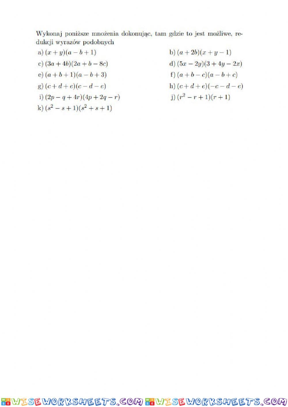 worksheet