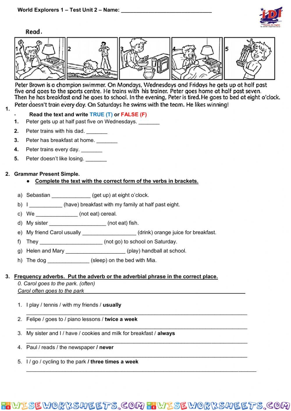 We-test unit 2 - present simple