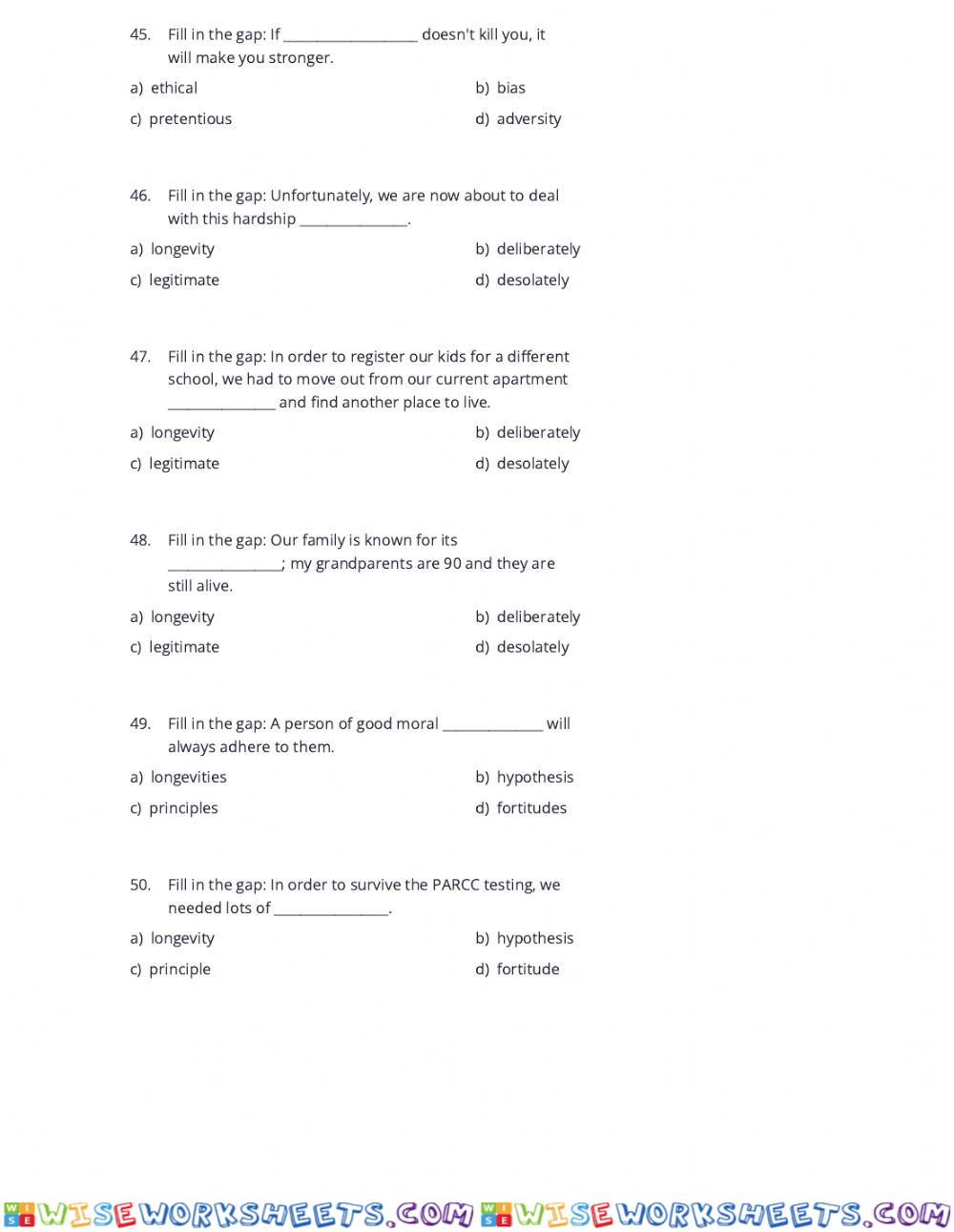 worksheet