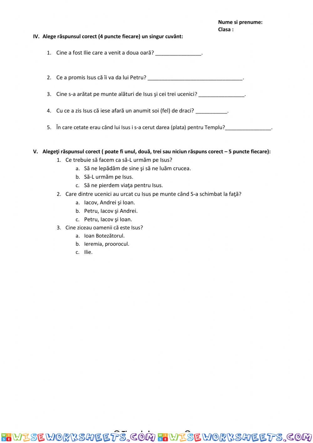 worksheet