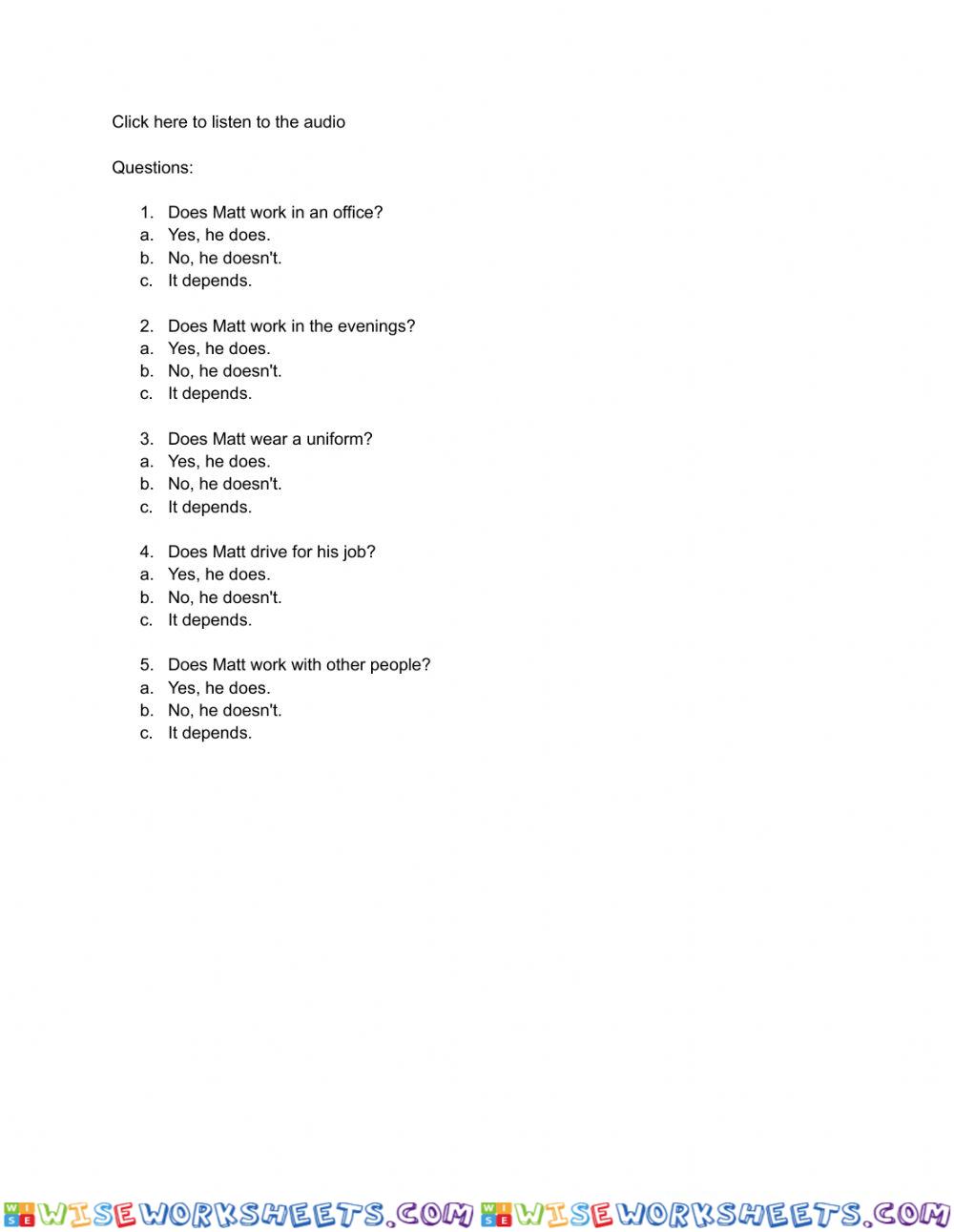 worksheet