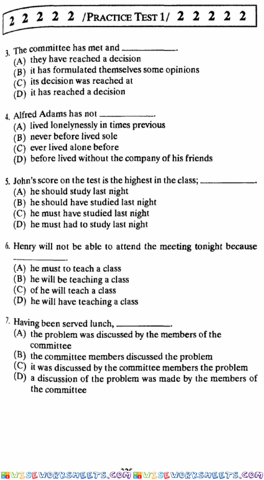 worksheet