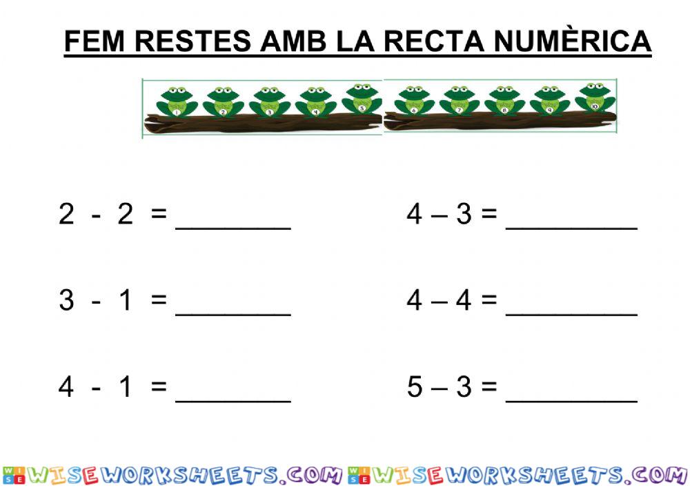 Fem restes amb la recta numèrica 2