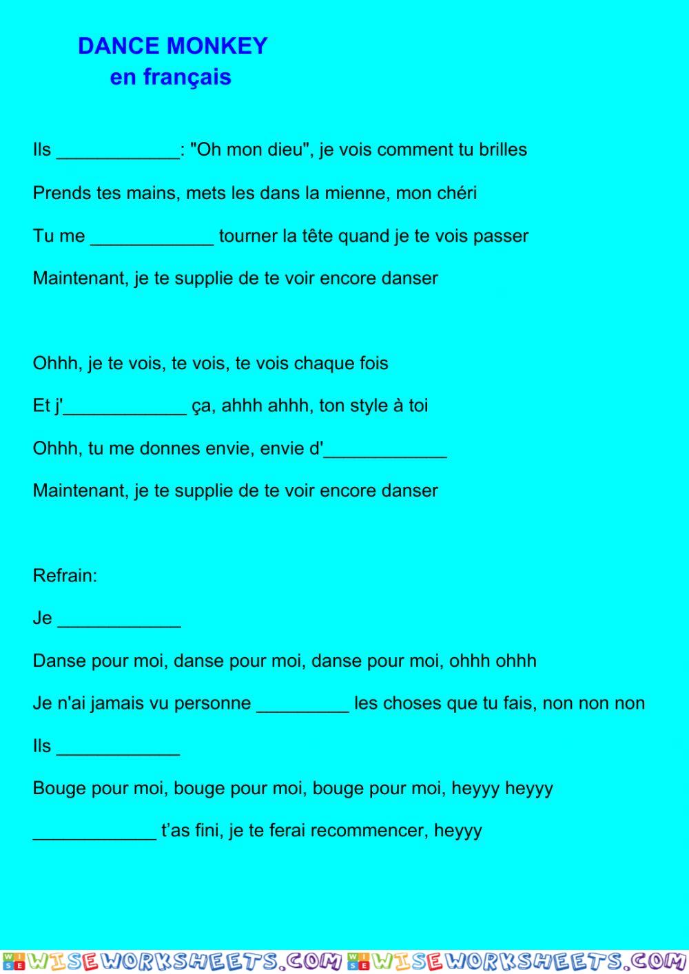 Dance Monkey en français