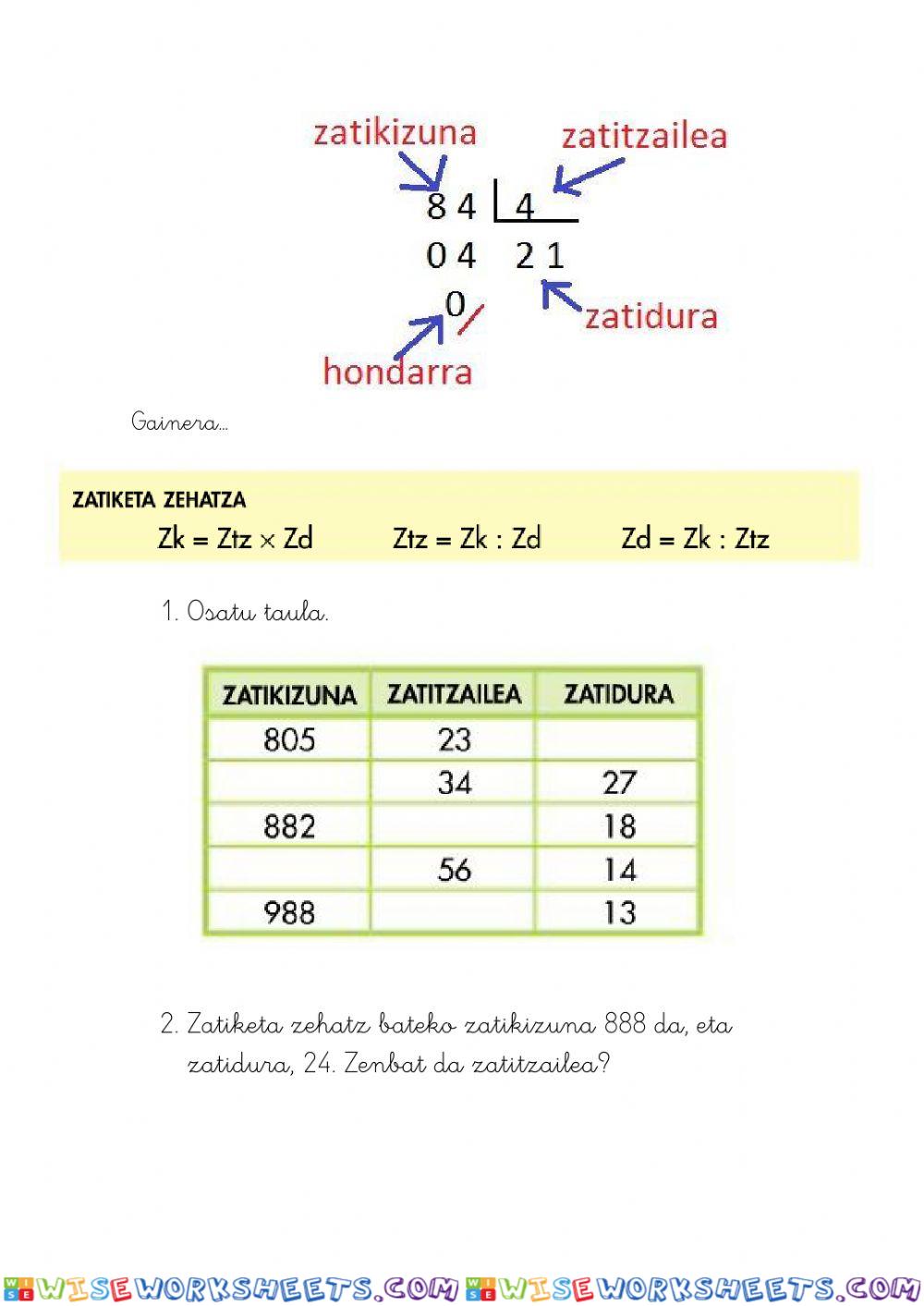 Zatiketak 2 zenbakiekin