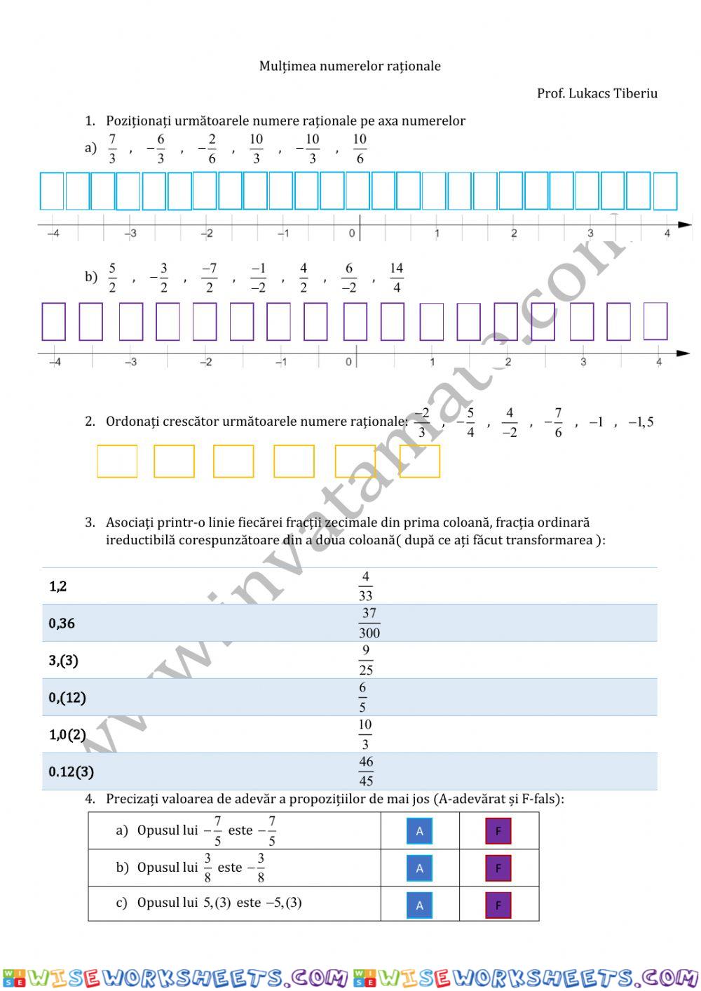 Multimea numerelor rationale