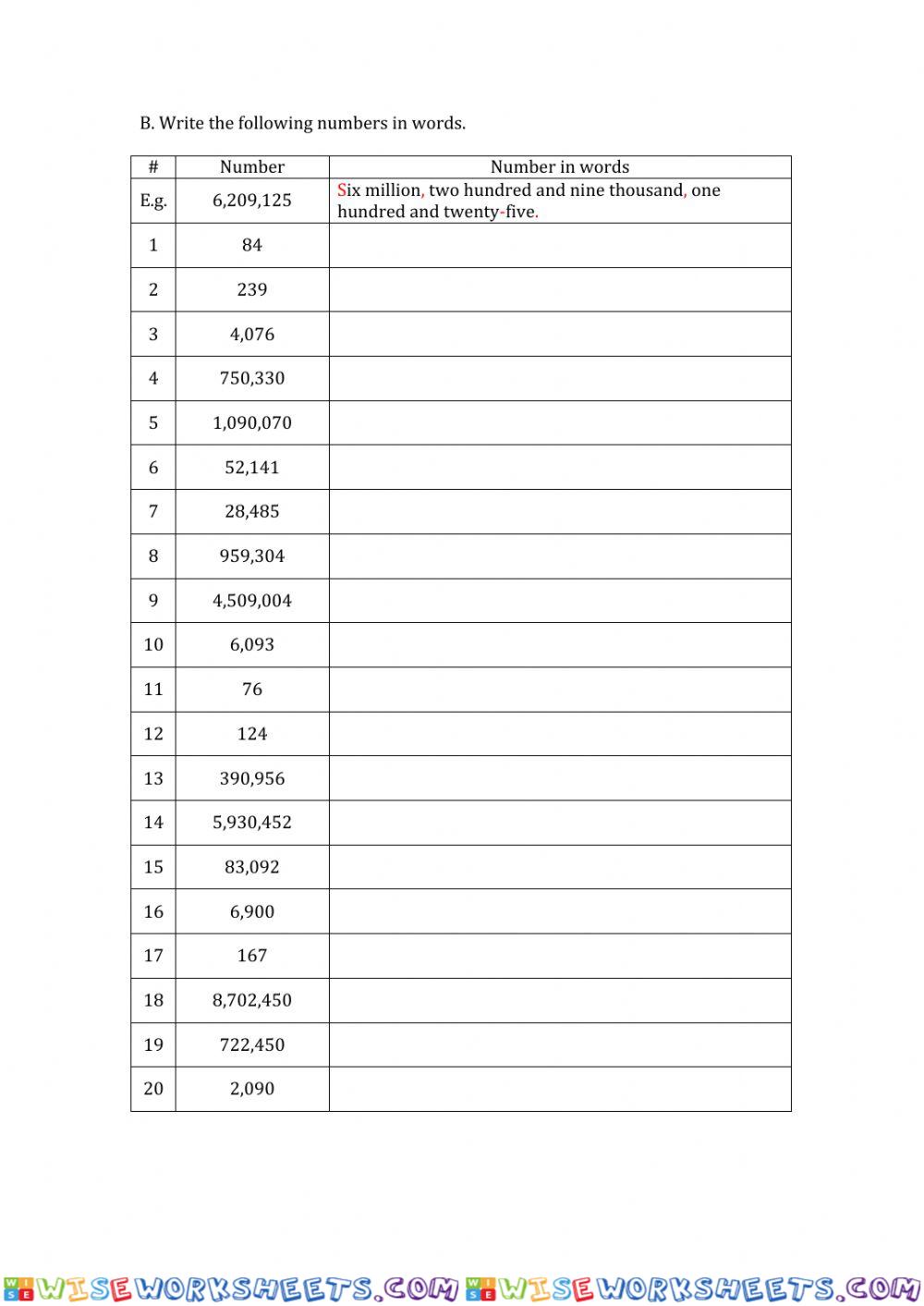 worksheet