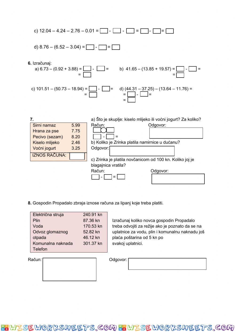 worksheet